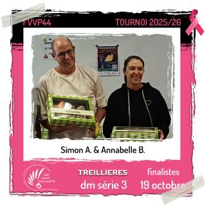 Une finale 100% Vigneux à Treillières en double mixte série 3